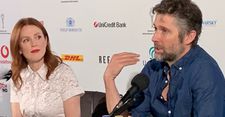Meet the media … Julianne Moore and Bart Freundlich at the Karlovy Vary International Film Festival