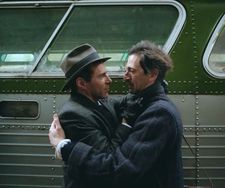 Attila (Alessandro Nivola) with László Tóth (Adrien Brody) in The Brutalist