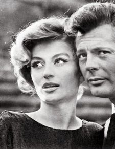 Anouk Aimée with Marcello Mastroianni