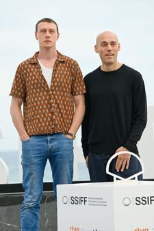 George Mackay and Joshua Oppenheimer in San Sebastian