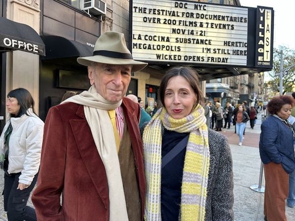 Gay Talese with Anne-Katrin Titze following the DOC NYC World Premiere of Dorenna Newton’s Watching Frank (with Gay on his Esquire article Frank Sinatra Has A Cold)