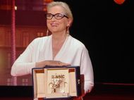 
                                Meryl Streep with her Honorary Palme d'Or - photo by Richard Mowe