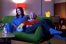 Ingrid (Julianne Moore) with Martha (Tilda Swinton) in The Room Next Door