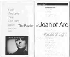 Ed Bahlman: “I saw this work, Richard Einhorn's oratorio [Voices of Light] in 1995 … at the Brooklyn Academy of Music Opera House.”