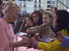 Pamela Anderson signs autographs for fans in San Sebastian