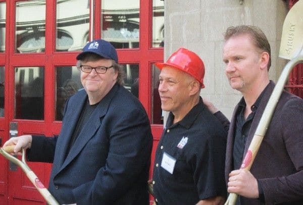 Morgan Spurlock (right) with Michael Moore and Jon Alpert